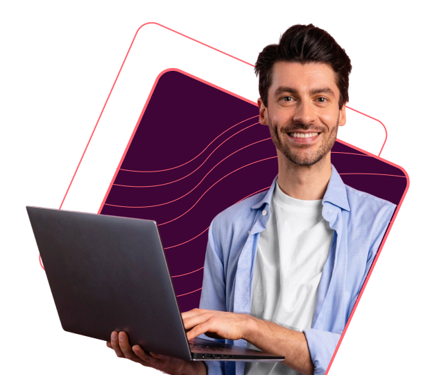 Remote employee working on a laptop